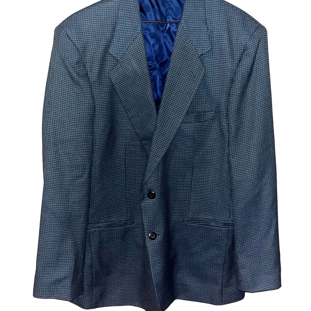 Vtg Mens Members Only Blazer Jacket 44R Mens Blue 2 Button Sport Coat Pattern